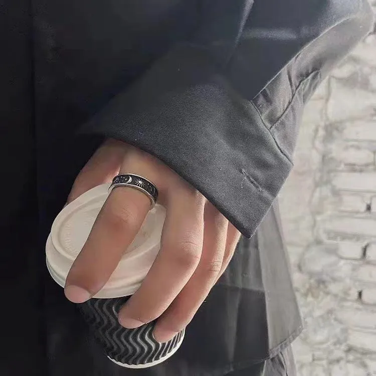 British Retro Romantic Stars Sun Moon Ring Cross-border Amazon Men's And Women's Hand Jewelry Manufacturers Wholesale