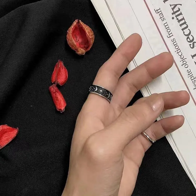 British Retro Romantic Stars Sun Moon Ring Cross-border Amazon Men's And Women's Hand Jewelry Manufacturers Wholesale