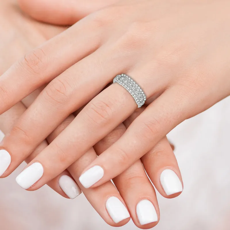 BUBBLE-ACCENT DIAMOND RING 14K GOLD (0.5 CTW)