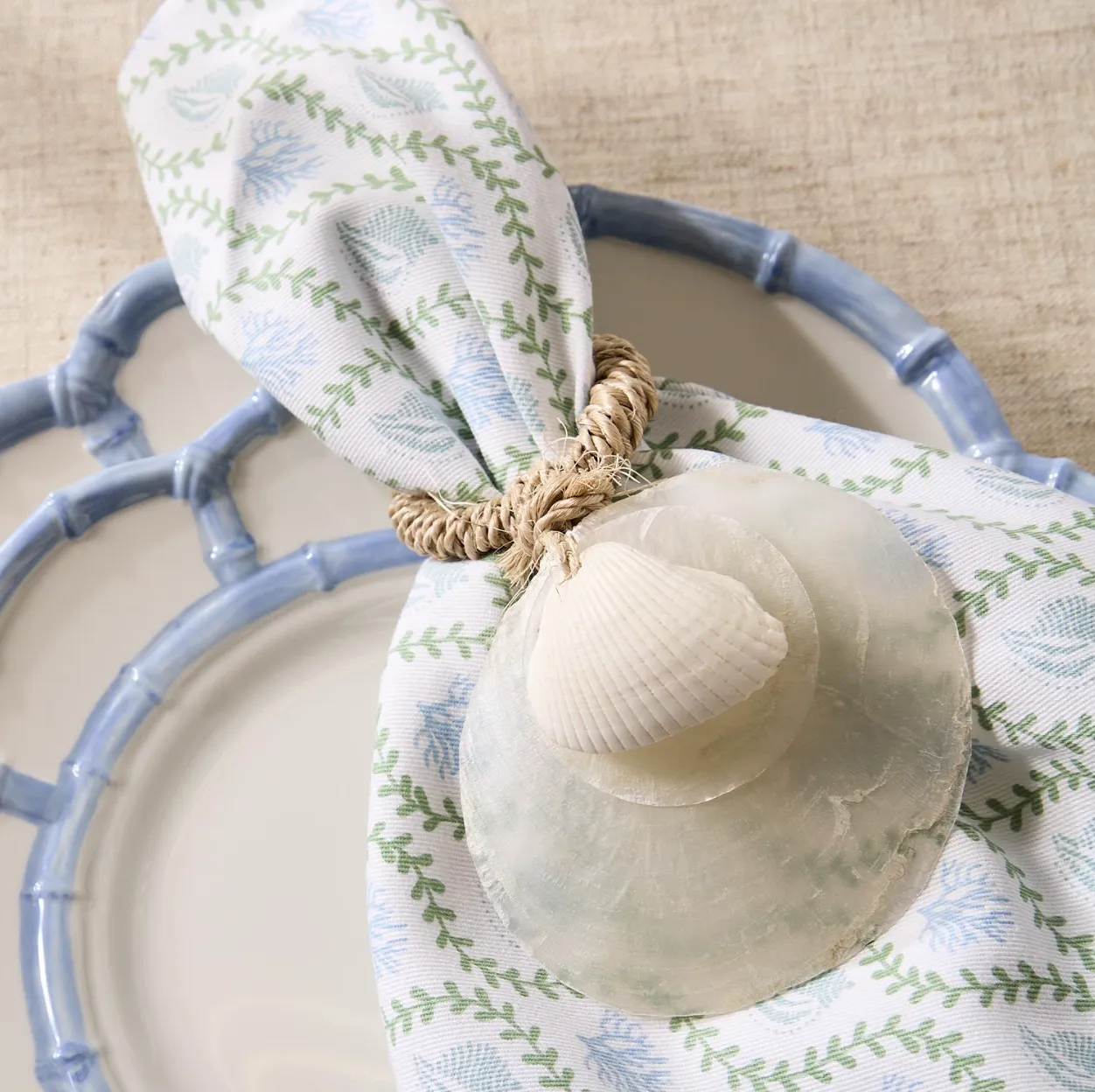 Capiz Shell Napkin Ring, Set of 4
