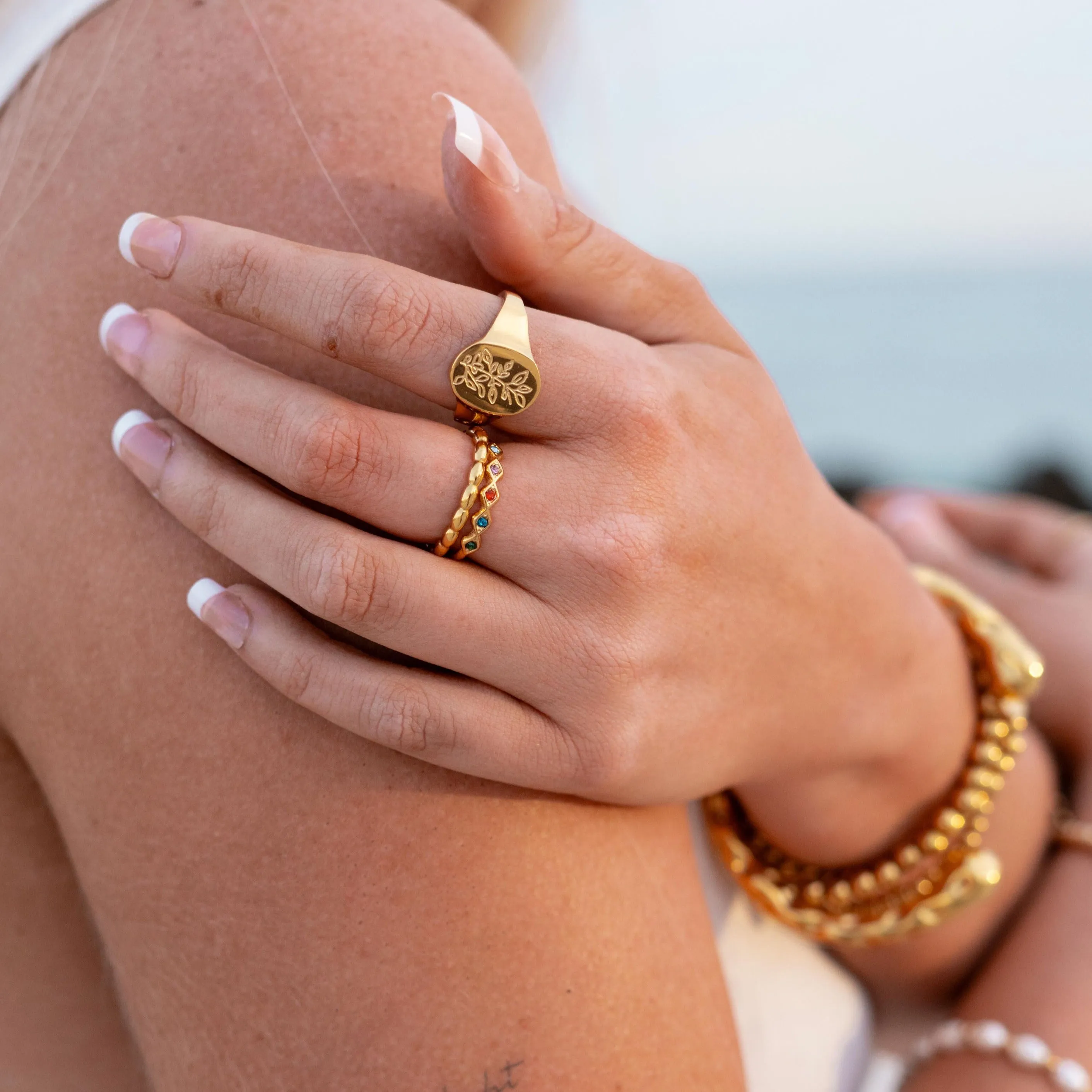 Cara | Gold Plated Adjustable Ring