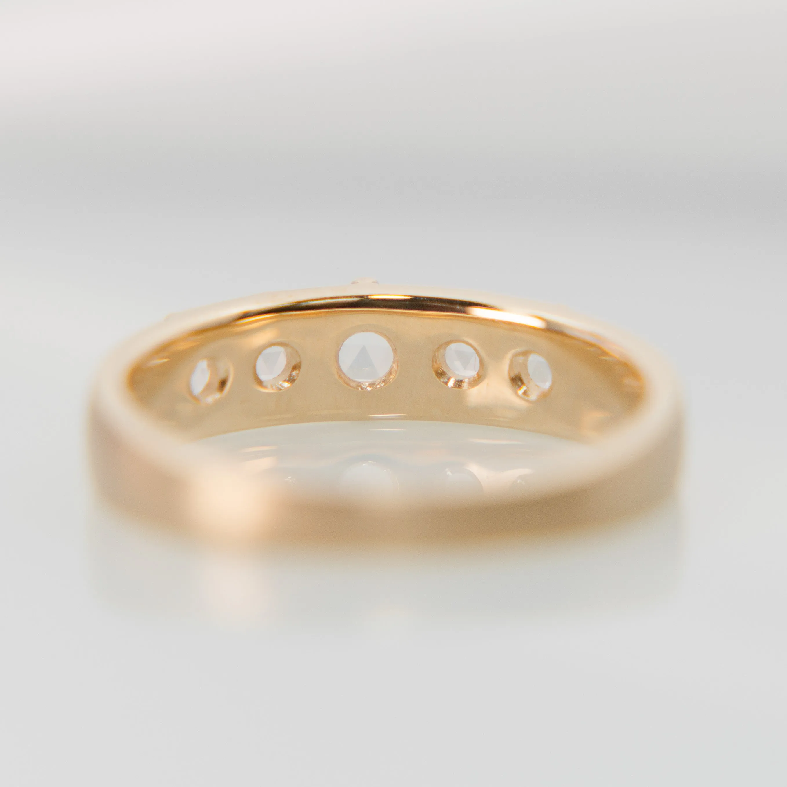 Cardinal Band with White Rose-cut Diamonds