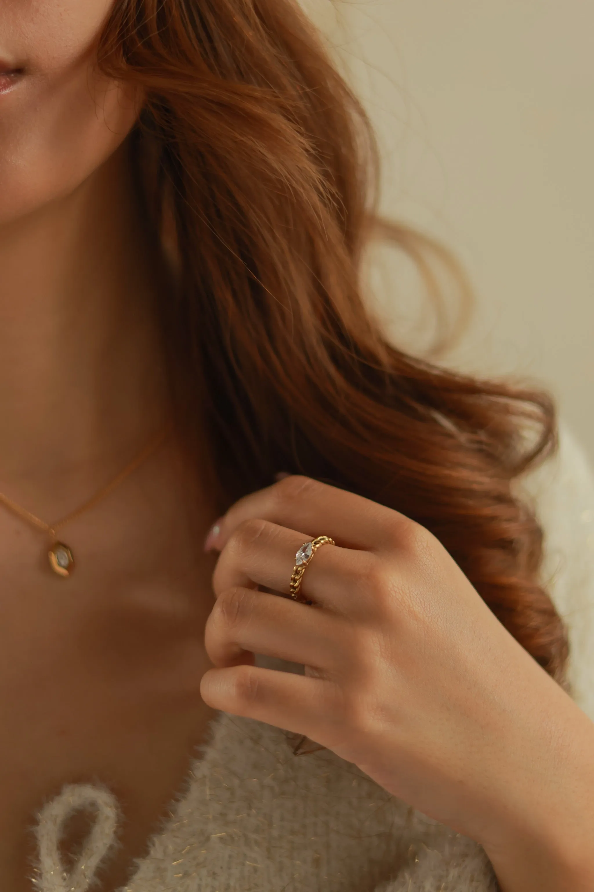 Chain & Rhinestone Rings