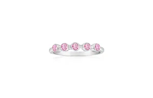 Circle Pink Crystal White Gold Plated Girl's Rings Earth2Jane Size 4