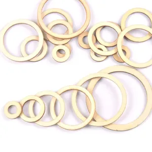 Circles/Rings Wooden Crafts For DIY Scrapbook Natural Wooden Ornaments Home Decor Handicraft Embellishment 20/30/40/50/60/75mm