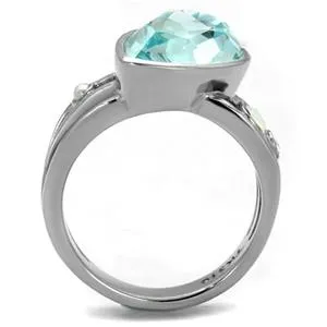 CJE2502 Wholesale Pear Shape Sea Blue Crystal Cocktail Ring