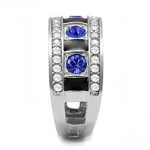 CJE3141 Wholesale Women's Stainless Steel Sapphire Top Grade Crystal Fashion Ring