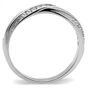 CJE3259 Wholesale Women's Stainless Steel Clear AAA Grade CZ Minimal Ring