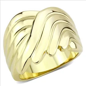 CJE3576 Wholesale Women's Stainless Steel IP Gold Broad Ring