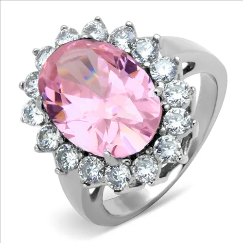 CJE3676 Wholesale Women's Stainless Steel High polished Synthetic Rose Royalty Ring