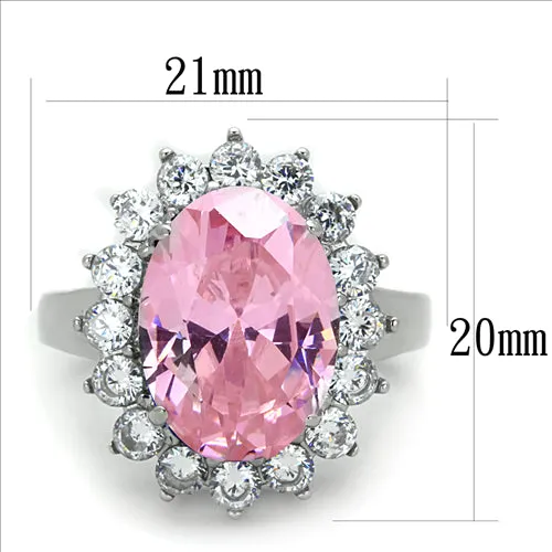 CJE3676 Wholesale Women's Stainless Steel High polished Synthetic Rose Royalty Ring