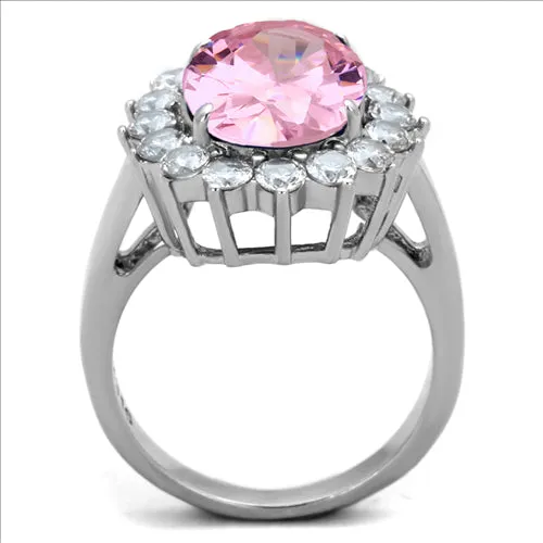CJE3676 Wholesale Women's Stainless Steel High polished Synthetic Rose Royalty Ring