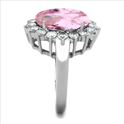 CJE3676 Wholesale Women's Stainless Steel High polished Synthetic Rose Royalty Ring