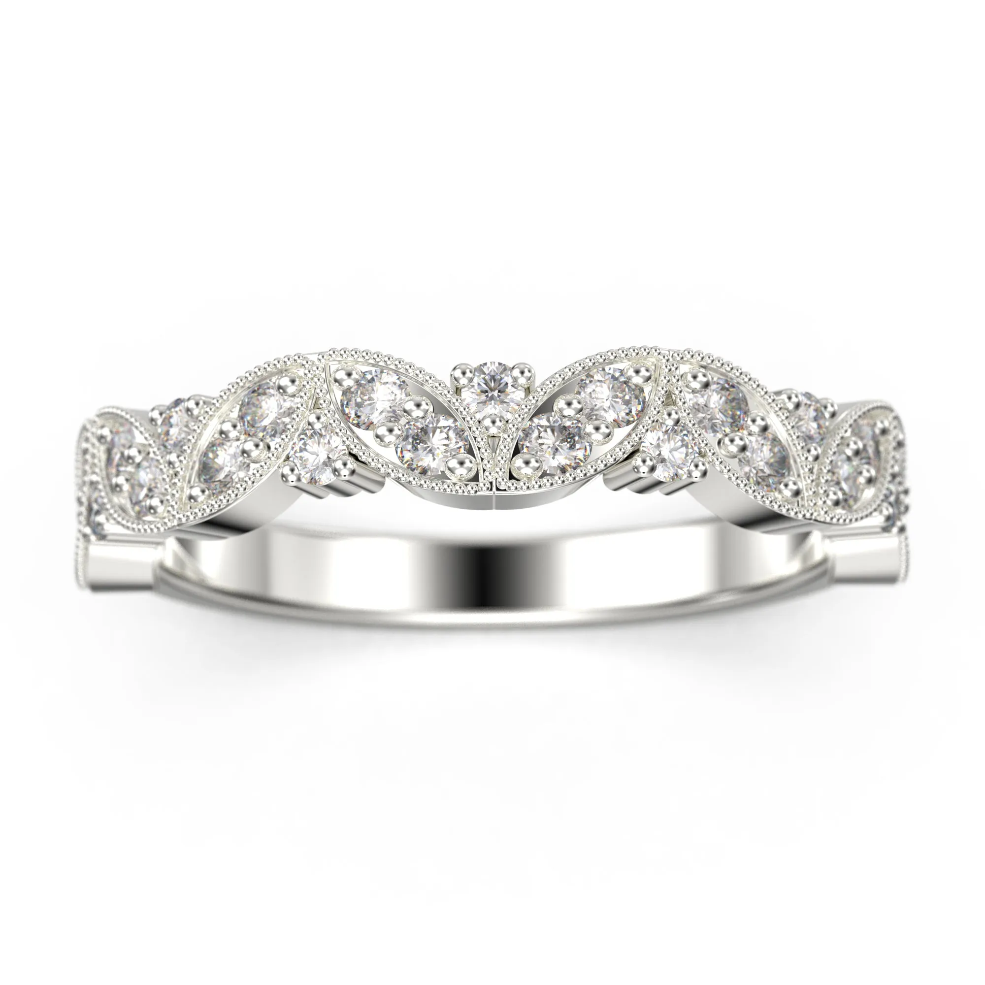 Classic Moissanite Diamond Wedding Ring 18K Gold Over Silver