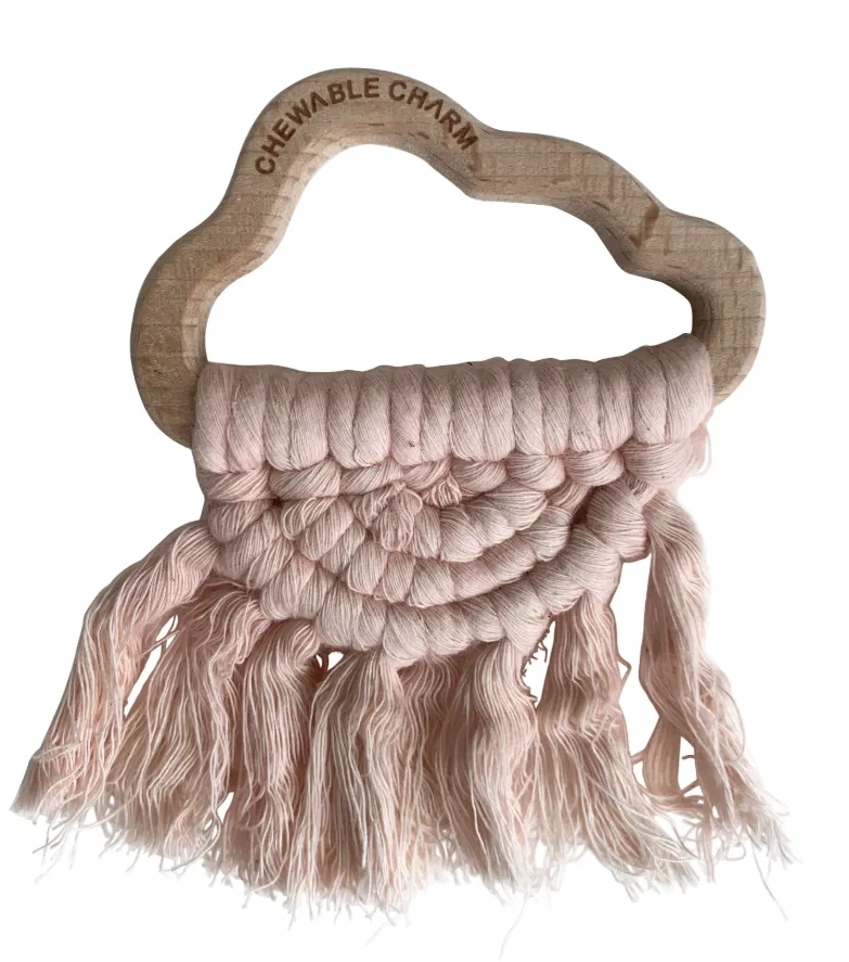 Cloud Macrame Teether- Blush