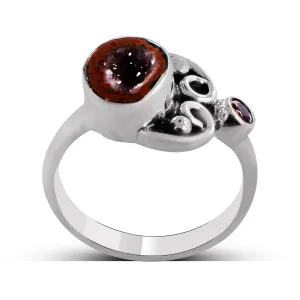 Coconut Druzy Silver Rings