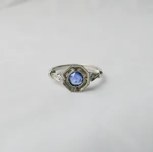 Compass Eloise Rose Cut Blue Sapphire Ring