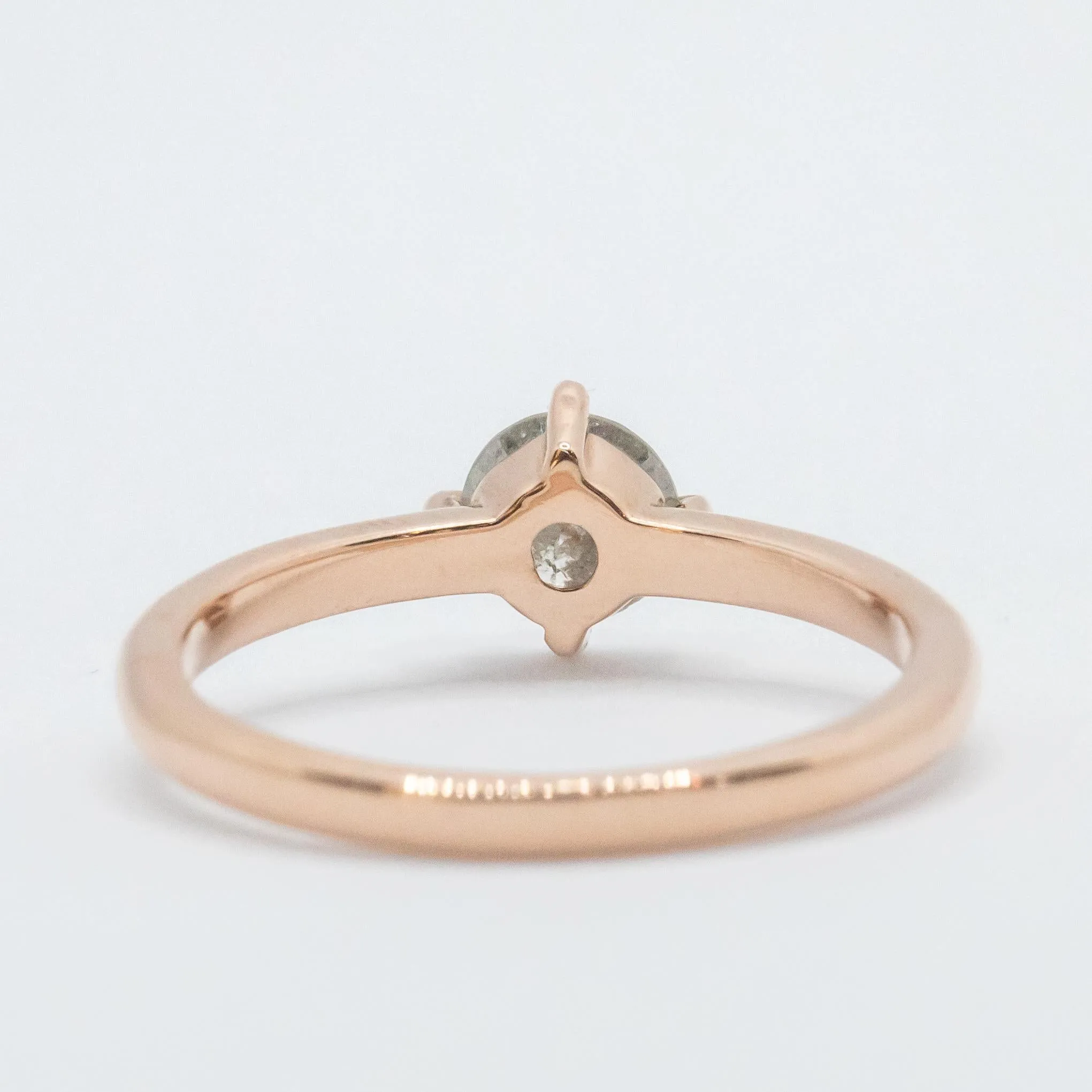 Compass-Set Salt   Pepper Diamond Ring in 14k Rose Gold