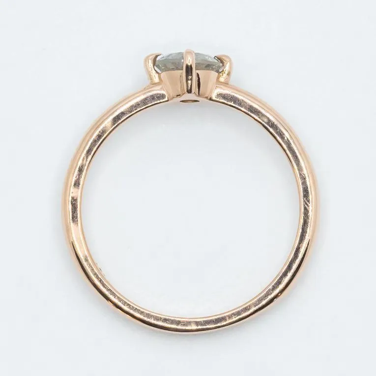 Compass-Set Salt   Pepper Diamond Ring in 14k Rose Gold