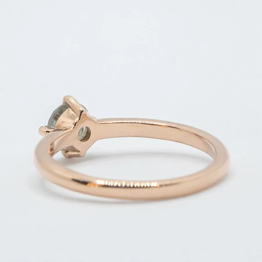 Compass-Set Salt   Pepper Diamond Ring in 14k Rose Gold