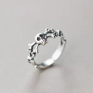 Corpse Skeleton Skull Head Adjustable Ring