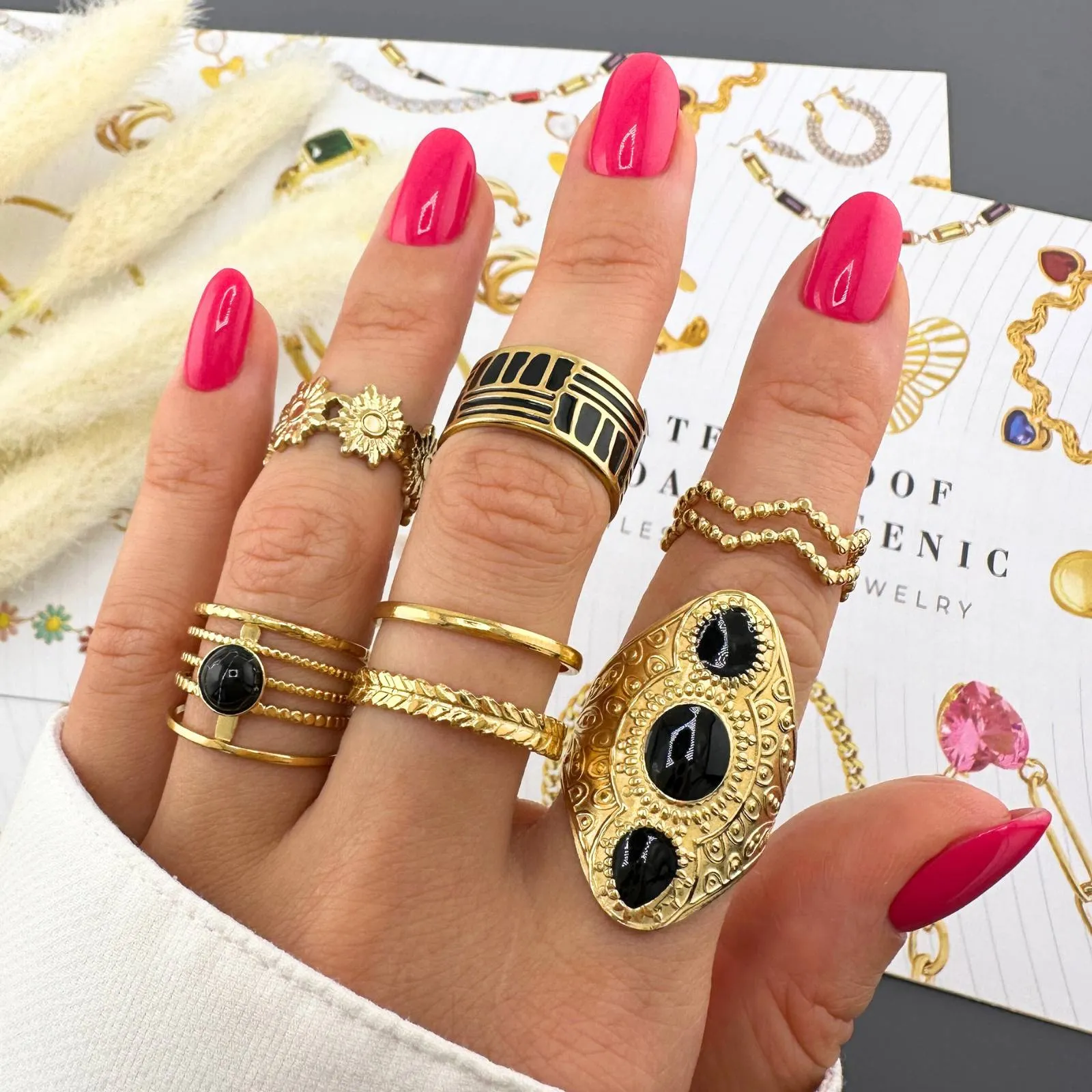Cosmic Compass Wrap Ring – 18K Gold