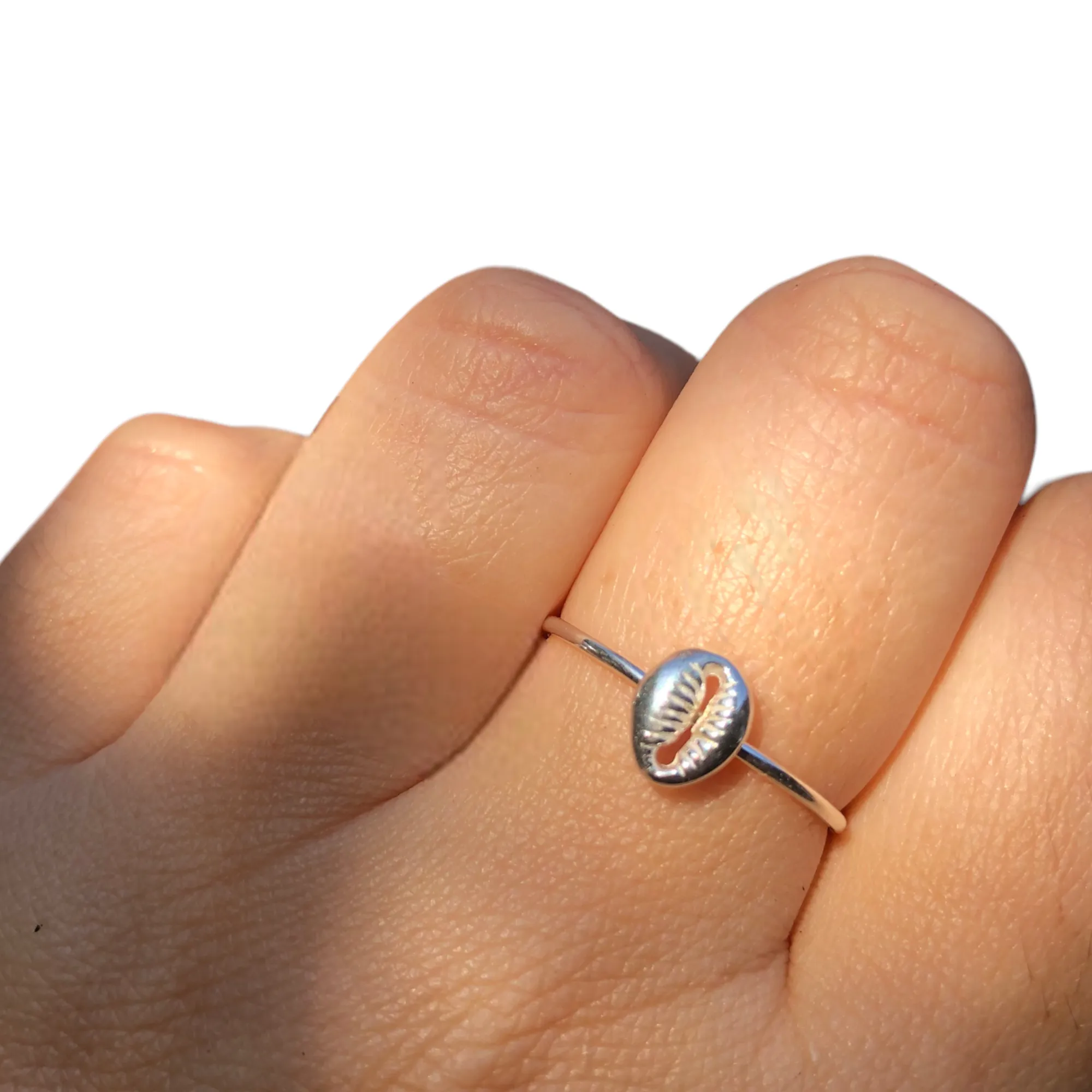 Cowrie shell ring - small