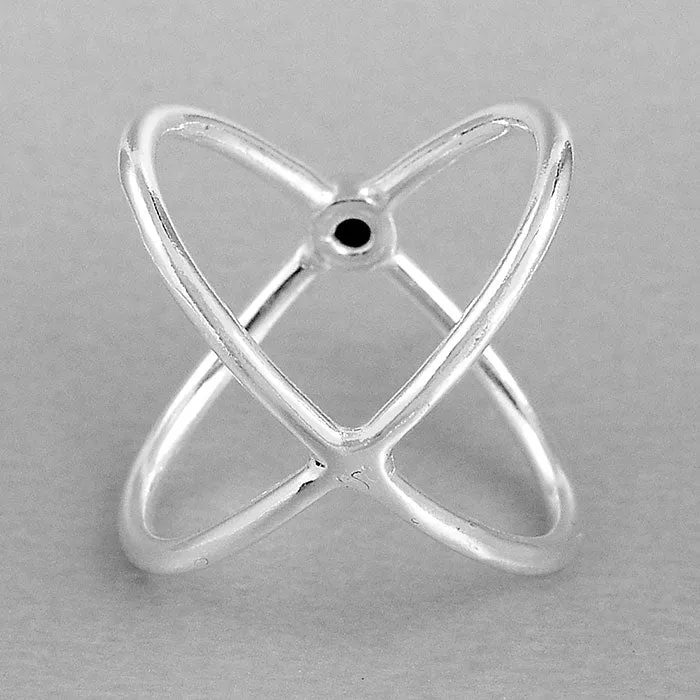 Criss Cross Ring with Turquoise Sterling Silver