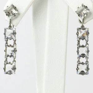 Crystal Chicklet Dangling Earrings