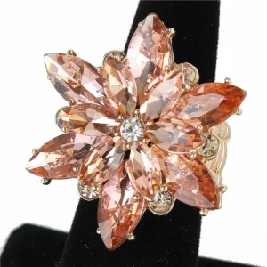 Crystal Chunky Flower Ring