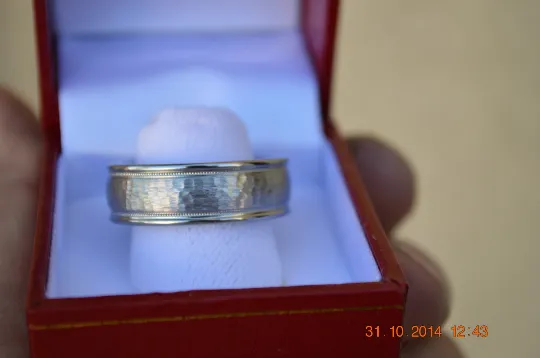 Custom Made Titanium Hammered Wedding Band with Milgrain Design Available in mens and womens sizes 4-18