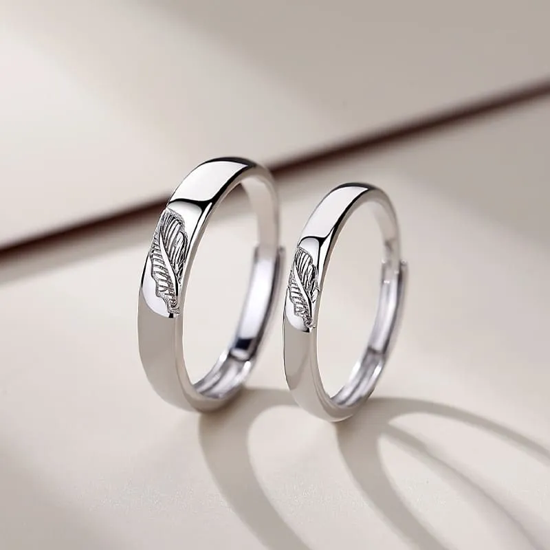 Customized Mori Leaf Ring Personalized Autumn Open Couple Ring