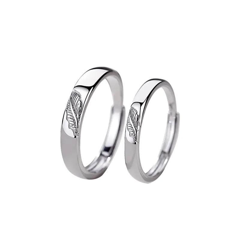 Customized Mori Leaf Ring Personalized Autumn Open Couple Ring