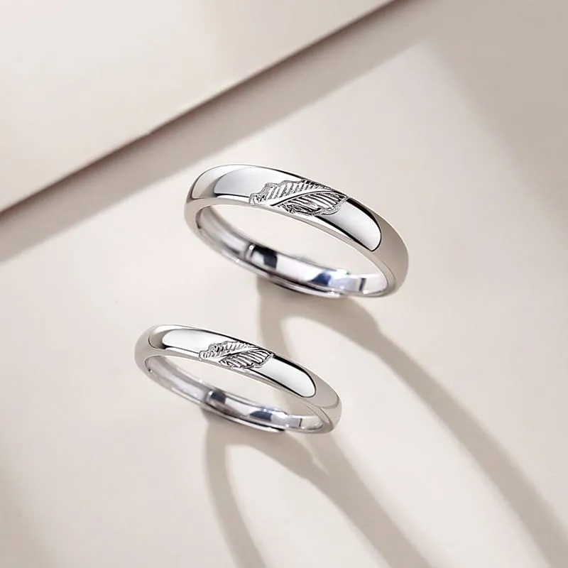 Customized Mori Leaf Ring Personalized Autumn Open Couple Ring