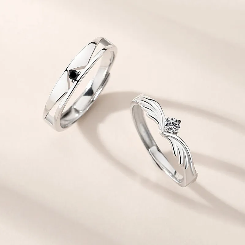 Customized S925 Silver Luxury Ring Personalized Dream Wedding Couple Ring