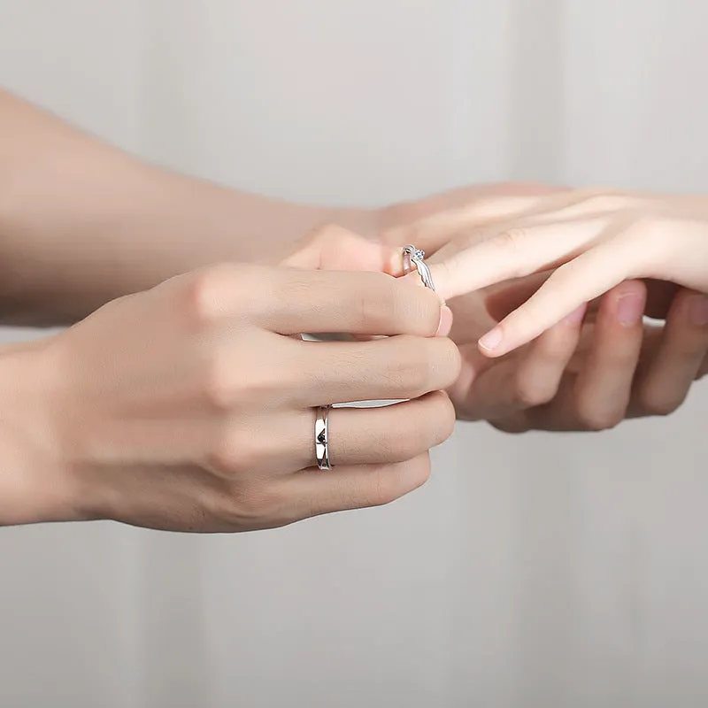 Customized S925 Silver Luxury Ring Personalized Dream Wedding Couple Ring