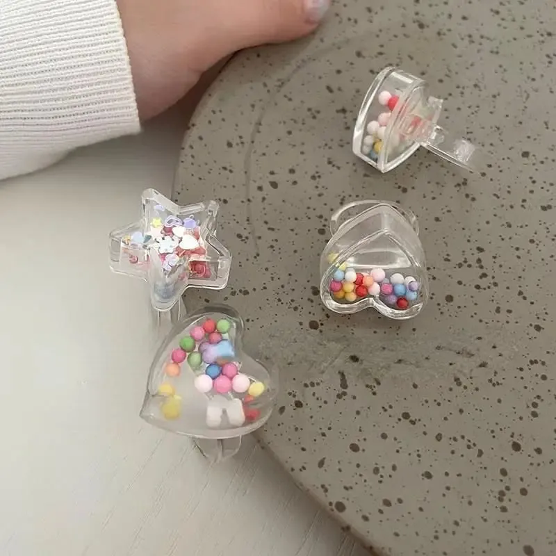 Cute Candy Beads Clear Rings for a Fun Style Boost