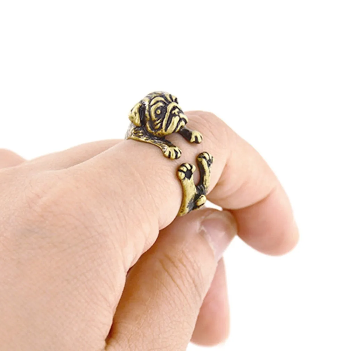 Cute Pug Rings - Wrap Ring