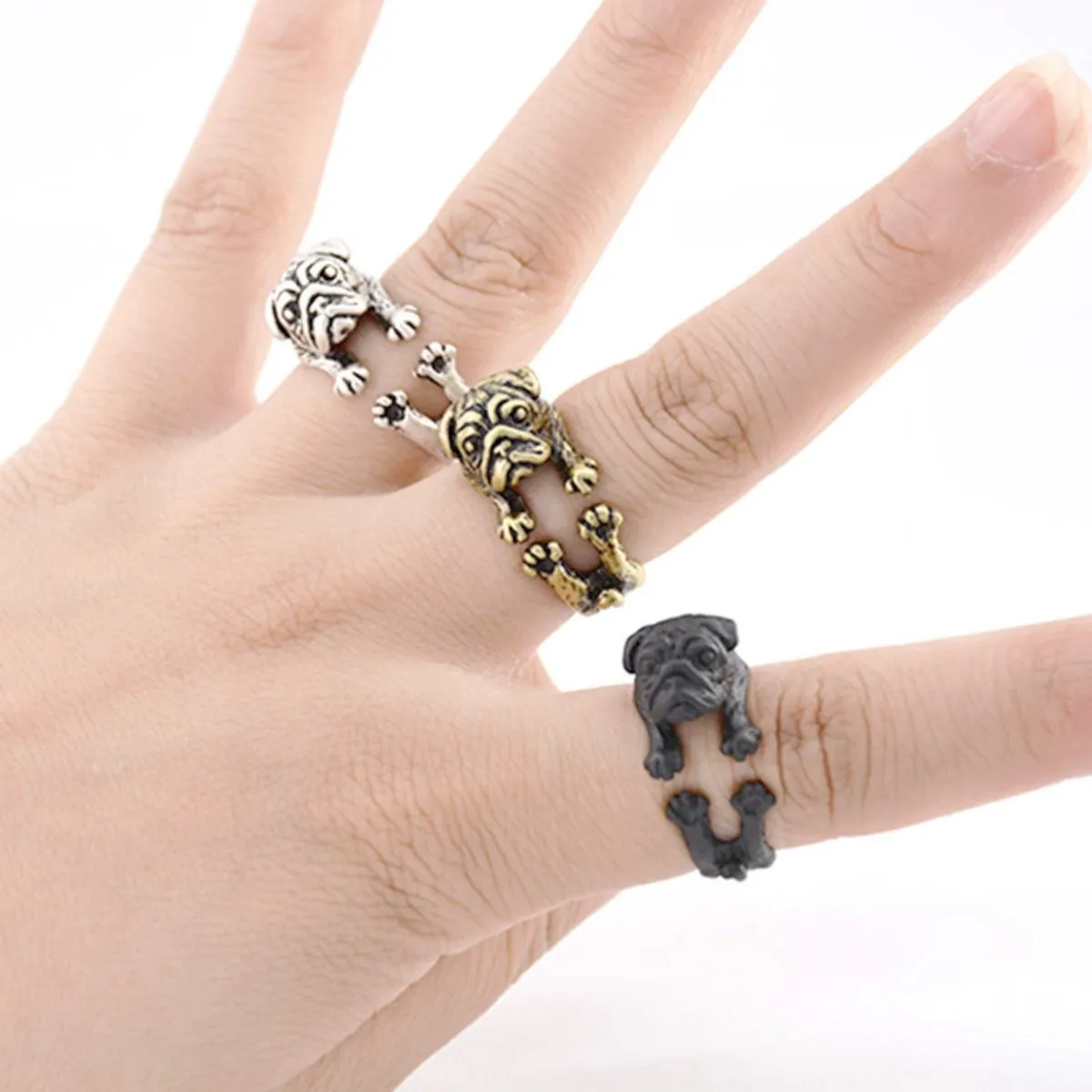 Cute Pug Rings - Wrap Ring