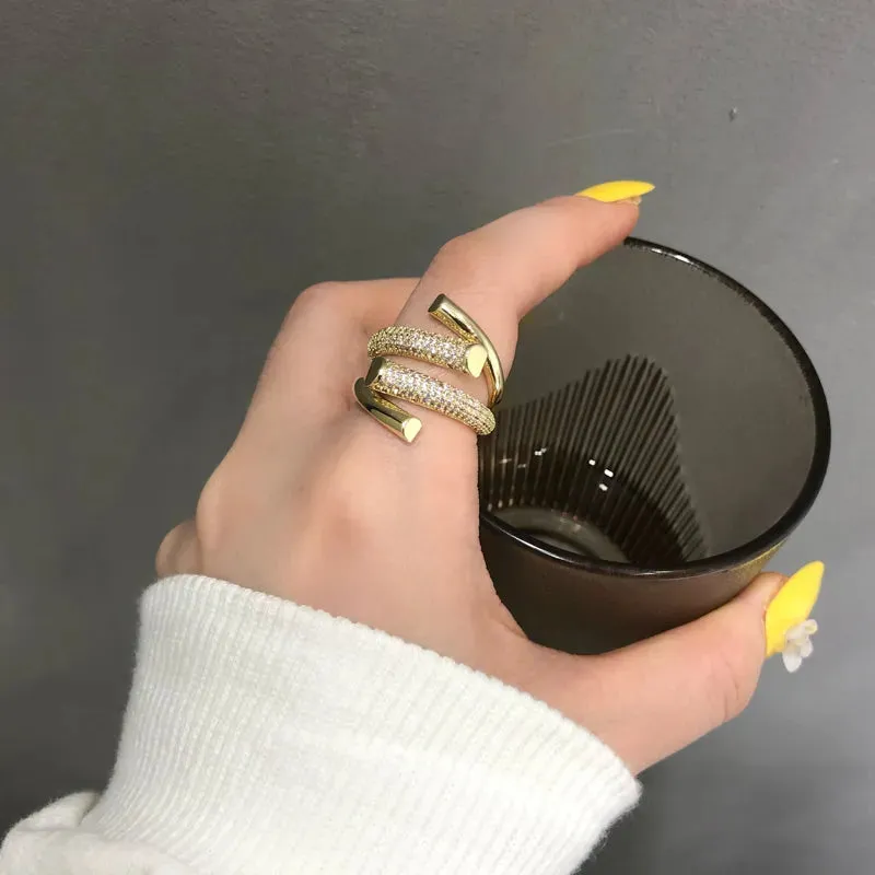 CZ Double Wrap Rings - Gold or Silver