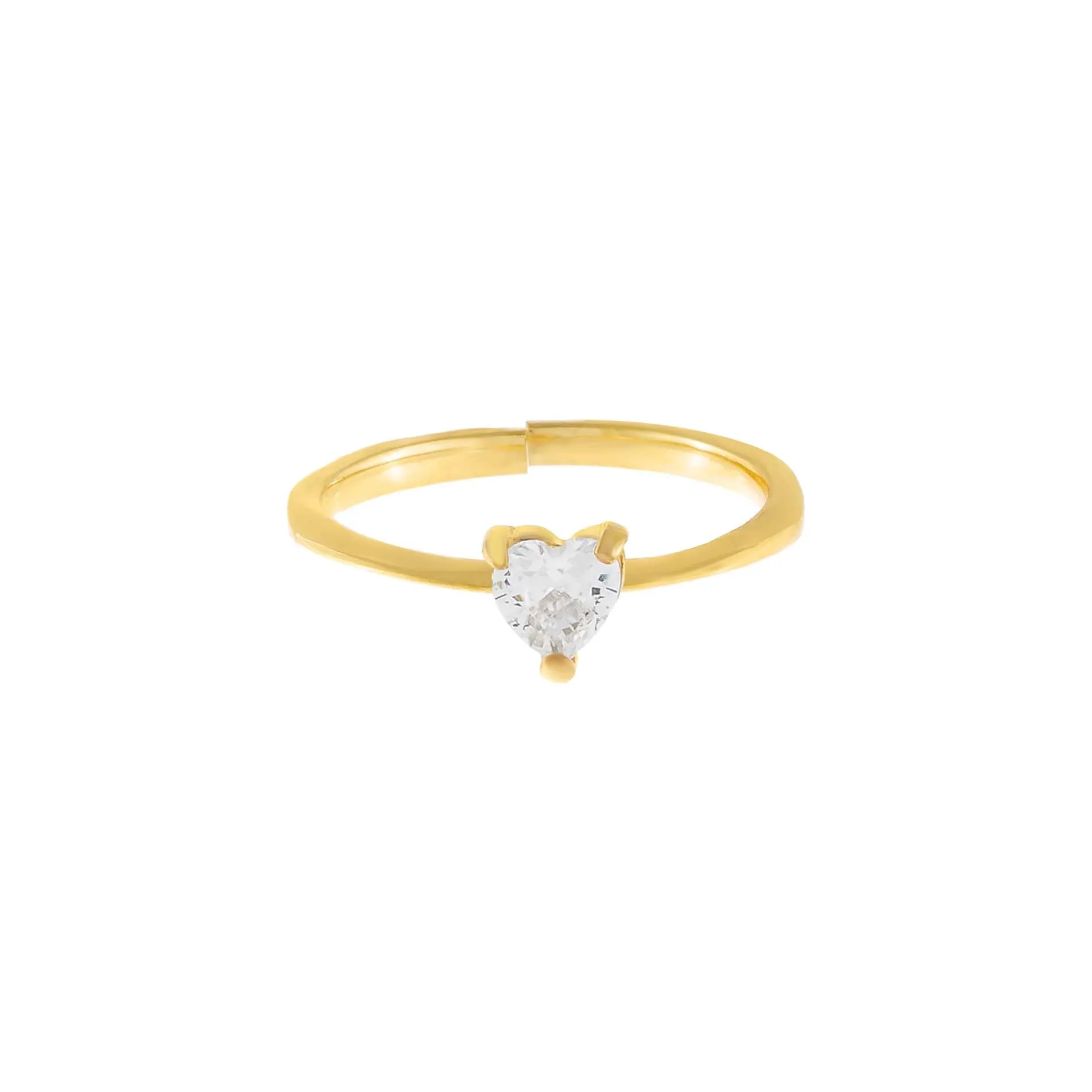 CZ Mini Heart Stone Ring