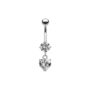 Dainty Heart Dangle Belly Button Piercing