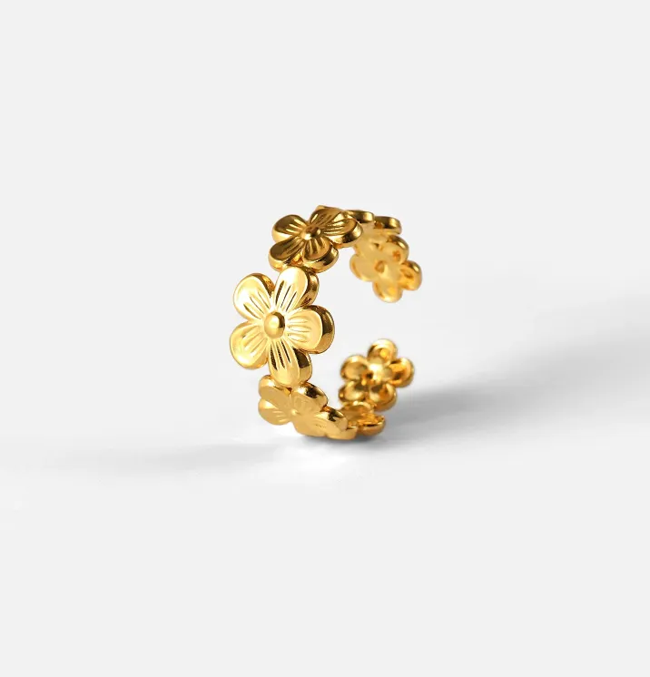 Daisy | Gold Plated Daisy Adjustable Ring