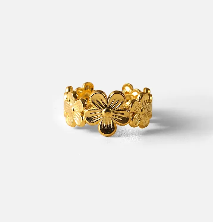 Daisy | Gold Plated Daisy Adjustable Ring