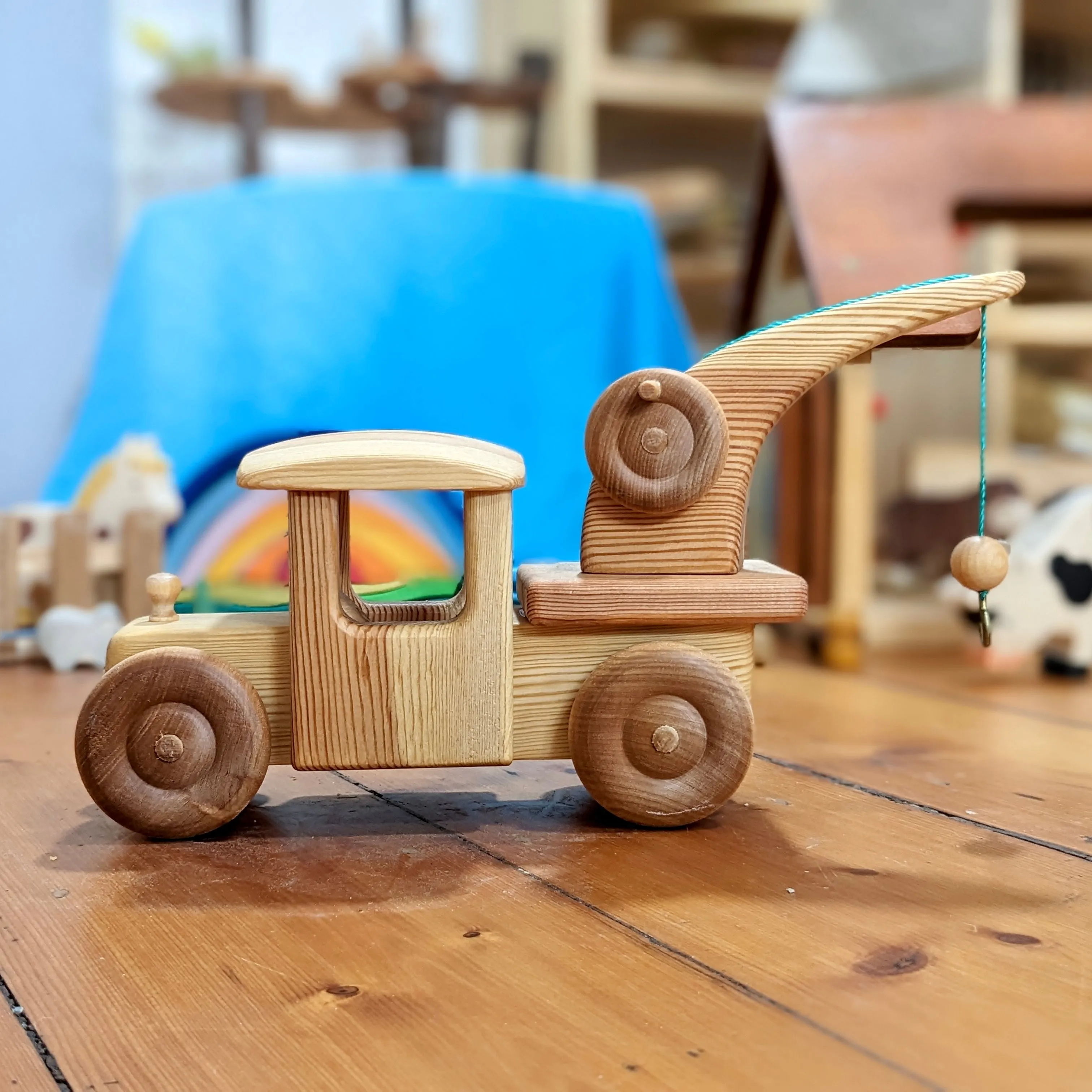 Debresk Big Tow Truck /  Big Crane Wooden Toy Car 3yrs 
