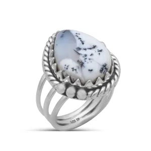 Dendritic Opal Silver Rings