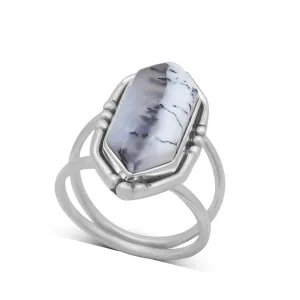 Dendritic Opal Sliver Rings