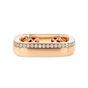 Diamond and Rose Gold Square Ring