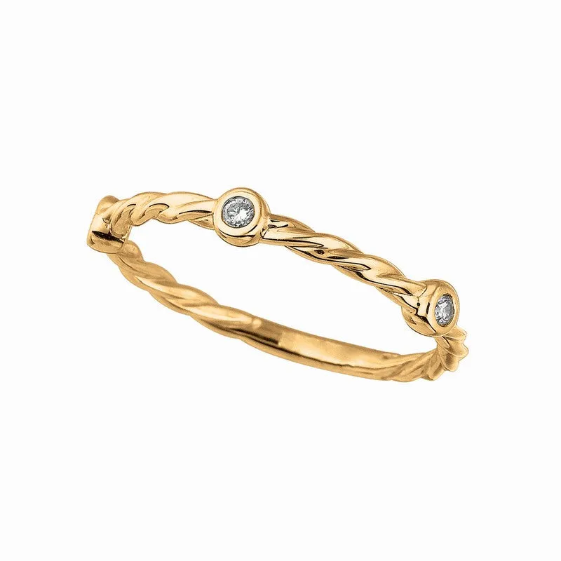 DIAMOND BEZEL SET RING 14K GOLD (0.06 CTW)