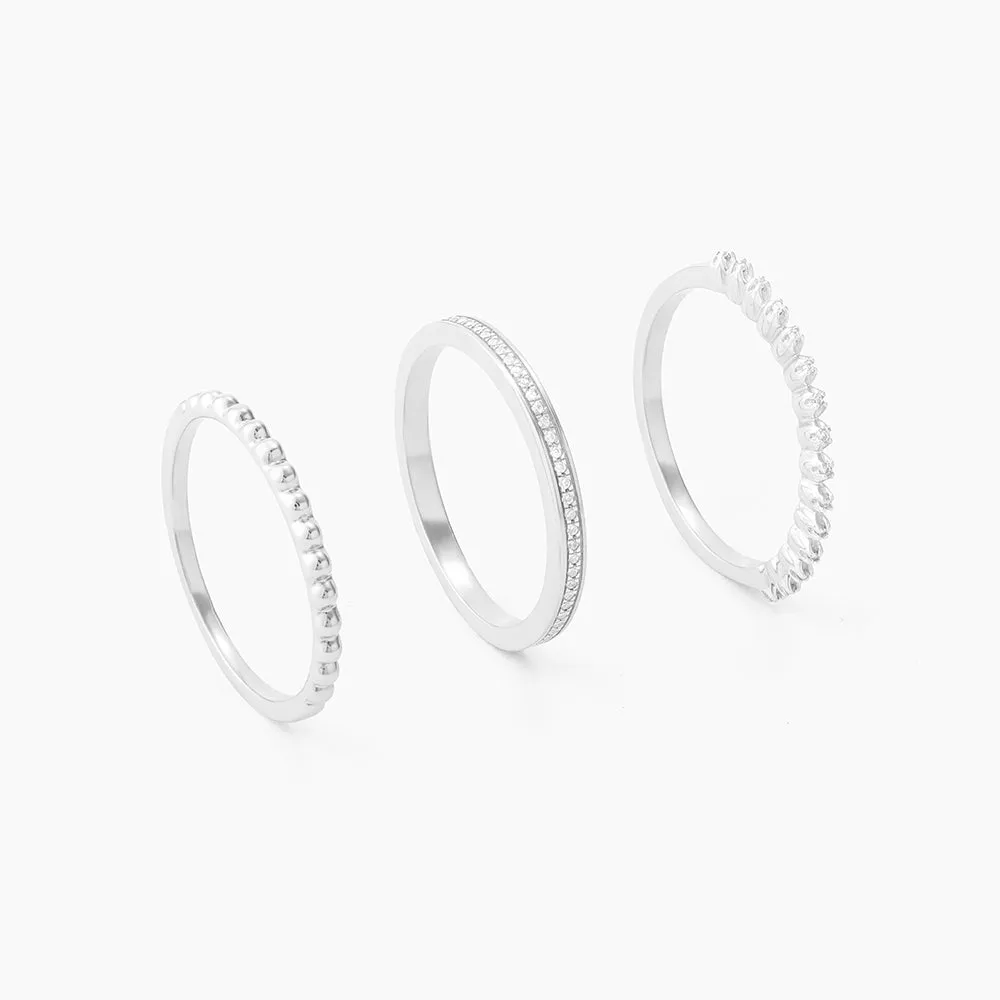 Diamonds and Bubbles of Gold Stackable Ring